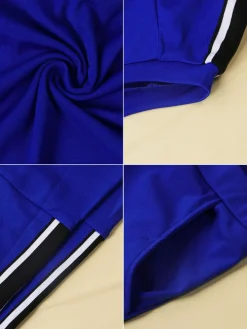 Plus Size Two Piece Stripe Long Sleeve Top Pants Set