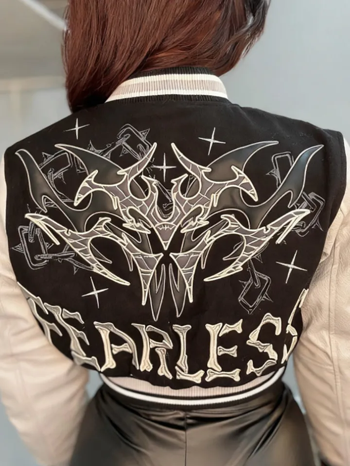 Print Double Layer Baseball Jacket