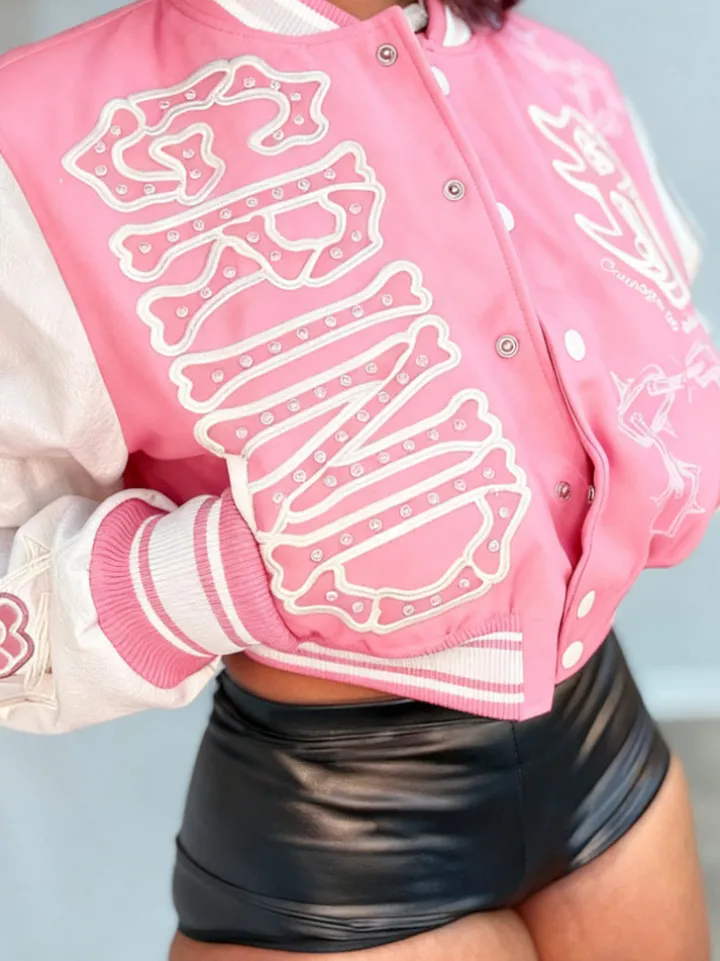 Print Double Layer Baseball Jacket