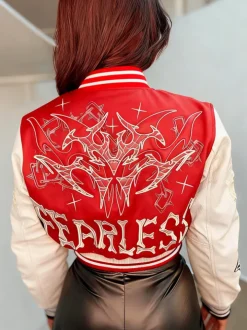 Print Double Layer Baseball Jacket