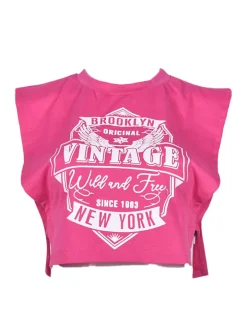 Printed Sleeveless Cut Out Crop Top