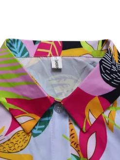 Printed Two-Piece Shirt u0026 Wide-Leg Pants