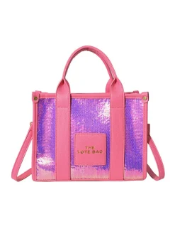PU Glitter Sequins Versatile Travel Tote Bag