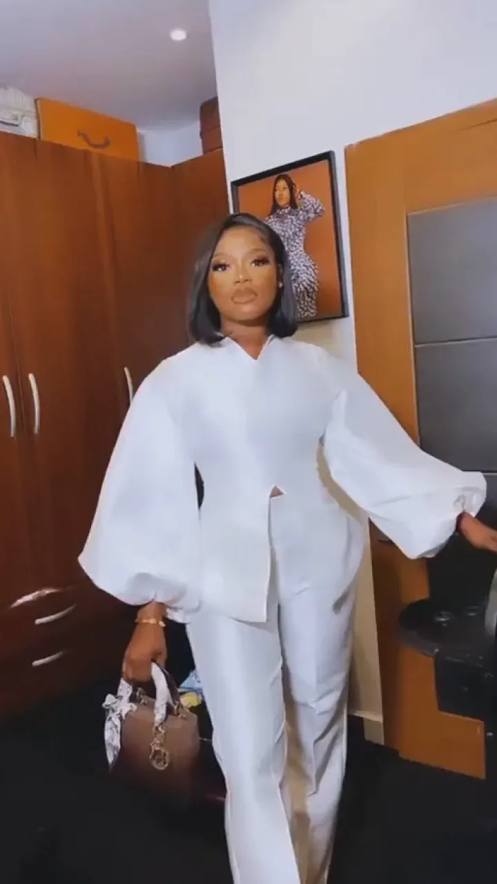 Puff Sleeve Slit Top Pants Set