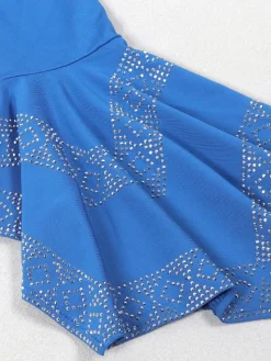 Rhinestone Bodycon Backless Dress