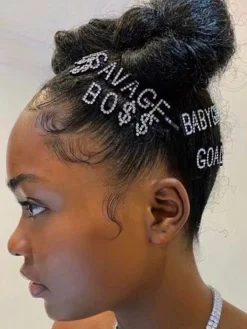 Rhinestone Crystal Letter Hair Pins