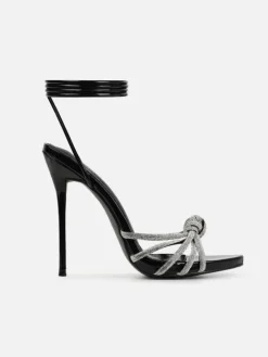Rhinestone Embellishments Strap High Heel Sandal