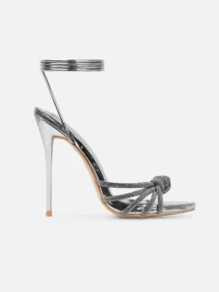 Rhinestone Embellishments Strap High Heel Sandal