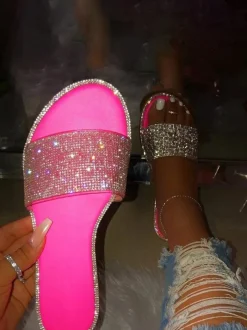Rhinestone Flat Slide