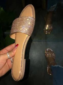 Rhinestone Flat Slide