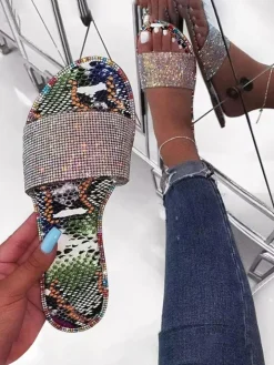 Rhinestone Flat Slide