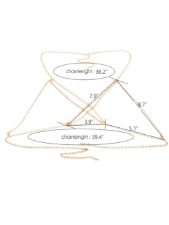 Rhinestone Glitter Crisscross Body Jewelry