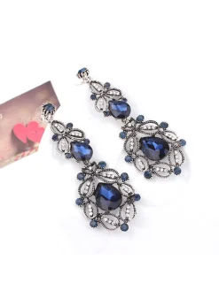 Rhinestone Hollow Out Patchwork Earrings