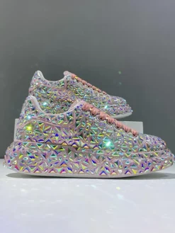 Rhinestone Lace-Up Chunky Sneaker
