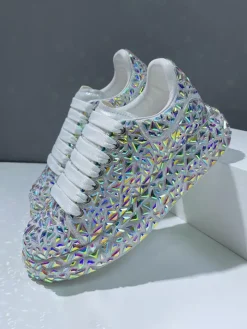 Rhinestone Lace-Up Chunky Sneaker