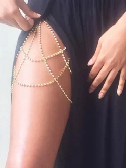 Rhinestone Multilayer Leg Chain
