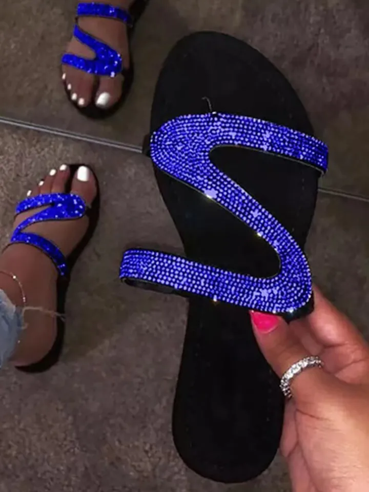Rhinestone Patchwork Flip Flop