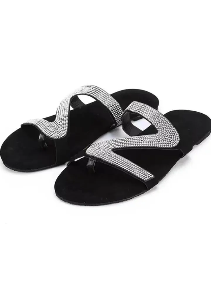 Rhinestone Patchwork Flip Flop