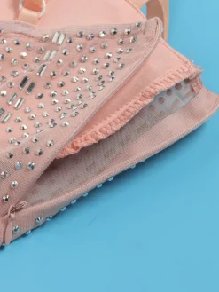 Rhinestone Spaghetti Strap Tulle Layered Dress