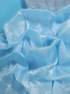 Rhinestone Spaghetti Strap Tulle Layered Dress