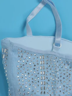 Rhinestone Spaghetti Strap Tulle Layered Dress