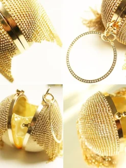 Rhinestone Tassel Clutch Handbag