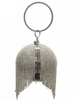 Rhinestone Tassel Clutch Handbag