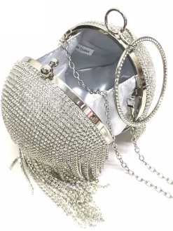 Rhinestone Tassel Clutch Handbag