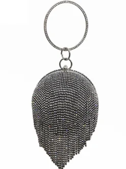 Rhinestone Tassel Clutch Handbag