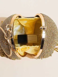 Rhinestone Tassel Clutch Handbag