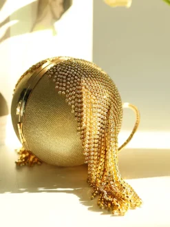Rhinestone Tassel Clutch Handbag