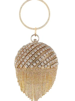 Rhinestone Tassels Ball Handbags