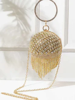 Rhinestone Tassels Ball Handbags