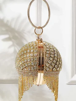 Rhinestone Tassels Ball Handbags