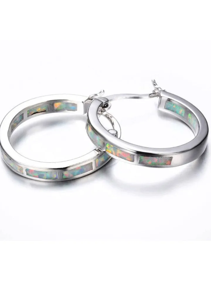 Round Colored Rhinestone Earrings