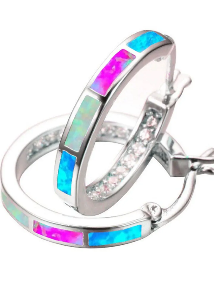 Round Colored Rhinestone Earrings