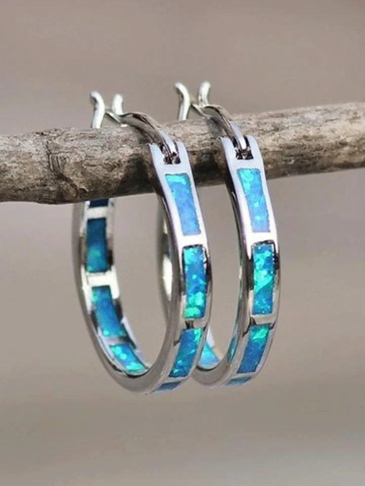 Round Colored Rhinestone Earrings