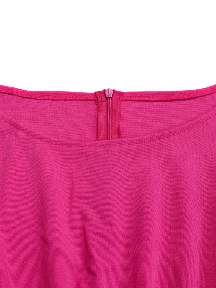 Round Neck Solid Color Wide-Leg Jumpsuit