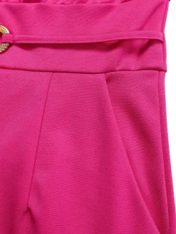 Round Neck Solid Color Wide-Leg Jumpsuit