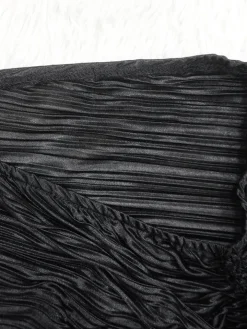 Ruffle Hem Top Ruched Slit Skirt Set