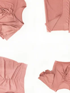 Ruffle Sleeve Crop Top Slit Maxi Skirt Set