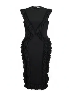 Ruffle Solid Color Midi Dress