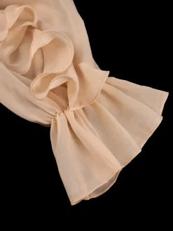 Ruffled Off-Shoulder Pleated Maxi Dress