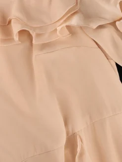 Ruffled Off-Shoulder Pleated Maxi Dress