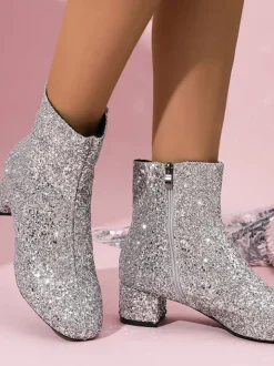 Sequin Glitter Ankle Boots