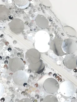 Sequin Halter Backless Feather Trim Dress