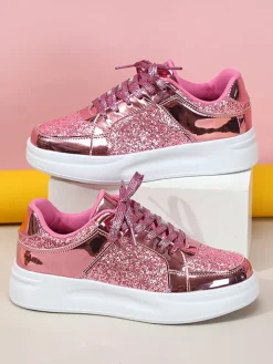 Sequin Platform Sneakers