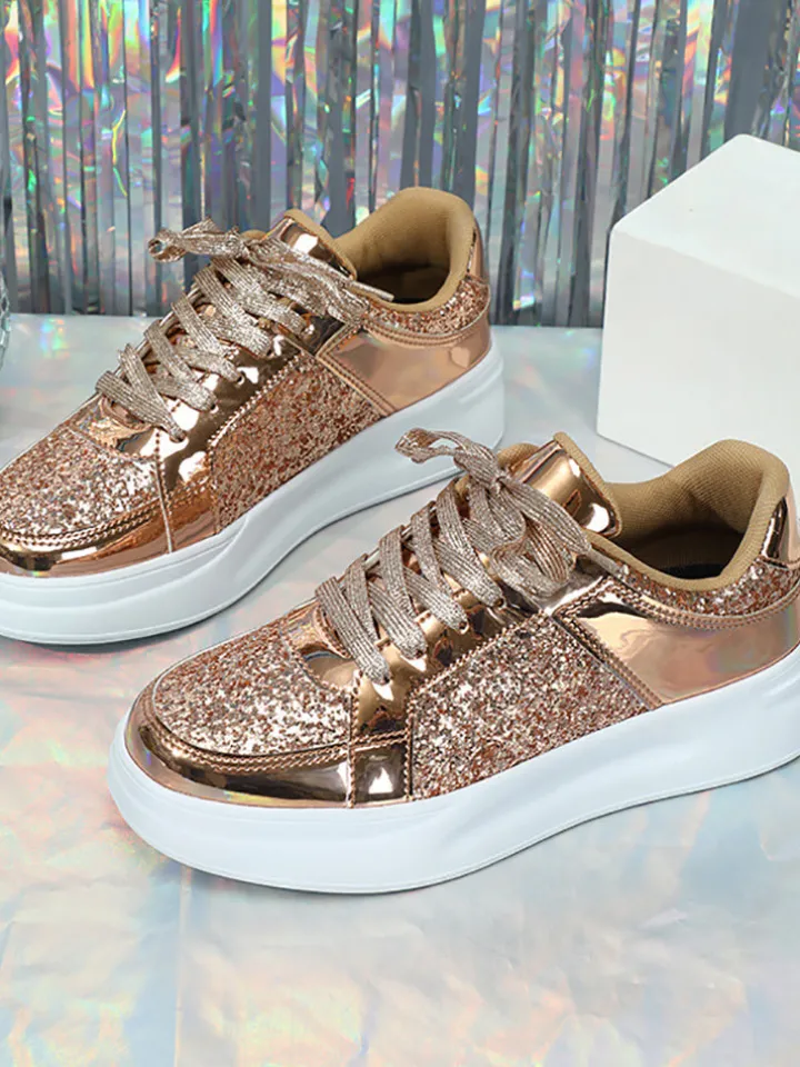 Sequin Platform Sneakers