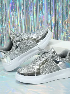 Sequin Platform Sneakers