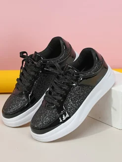 Sequin Platform Sneakers